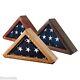 USA Made Solid Wood Oak Cherry Walnut Finish Flag Display Case Shadow Box