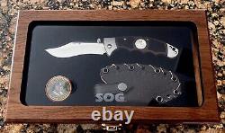 USMC SOG GUNNY FOLDING KNIFE (GFL01-L) WithDISPLAY BOX TRIBUTE SEKI JAPAN