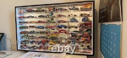 UV-Protected Matchbox Collectible Display Case with 56 Compartments
