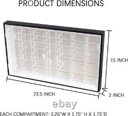 UV-Protected Matchbox Collectible Display Case with 56 Compartments