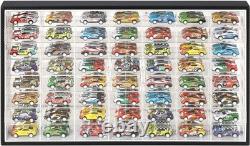 UV-Protected Matchbox Collectible Display Case with 56 Compartments