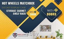 UV-Protected Matchbox Collectible Display Case with 56 Compartments
