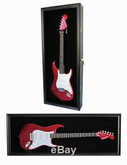 UV Protection Fender/Electric Guitar Display Case Shadow Box, Lock GTAR2(BL)