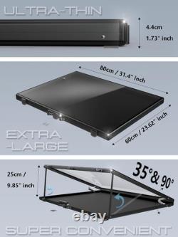 Ultra-Thin 31.4X23.6In Aluminum Card Display Case with Felt Tote Bag, Black Hi