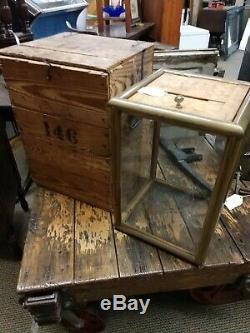 Unique ANTIQUE 19TH CENTURY glass Display VOTER BALLOT box with crate