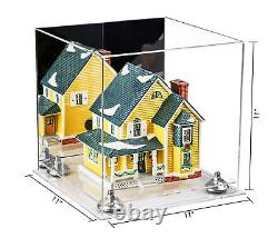 Versatile Acrylic Display-Box with Mirror, Silver Risers & Clear Base (A001)
