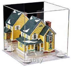 Versatile Acrylic Display-Box with Mirror, White Risers & Clear Base (A001)