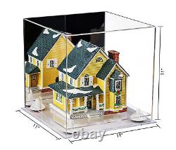 Versatile Acrylic Display-Box with Mirror, White Risers & Clear Base (A001)