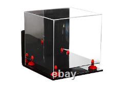 Versatile Acrylic Display Case-Box w / Red Risers Mirror & Wall Mount (A001)