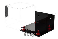 Versatile Acrylic Display Case-Box w / Red Risers Mirror & Wall Mount (A001)