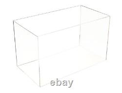 Versatile Acrylic Display Case Box with Black Risers & Mirror 15x8x9(A013)