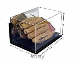Versatile Acrylic Display Case -Box with Black Risers Mirror & Wall Mount (A004)