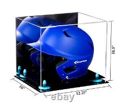 Versatile Acrylic Display Case -Box with Blue Risers & Mirror 12.25x10x10.5(A012)