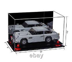 Versatile Acrylic Display Case Box with Mirror & Red Risers 14x8x8.5 (A011)