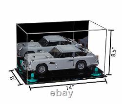 Versatile Acrylic Display Case Box with Mirror and Blue Risers 14x8x8.5(A011)