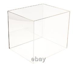 Versatile Acrylic Display Case-Box withGold Risers & Mirror 12.25x10x10.5(A012-GR)