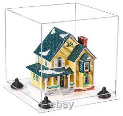 Versatile Clear Acrylic Display Case -Box with Black Risers & Clear Base (A001)