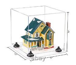Versatile Clear Acrylic Display Case -Box with Black Risers & Clear Base (A001)