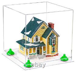 Versatile Clear Acrylic Display Case-Box with Green Risers & Clear Base (A001)