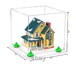Versatile Clear Acrylic Display Case-Box with Green Risers & Clear Base (A001)
