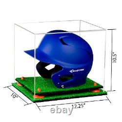 Versatile Clear Acrylic Display Case-Box with Orange Risers & Turf Base (A012)