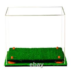 Versatile Clear Acrylic Display Case-Box with Orange Risers & Turf Base (A012)