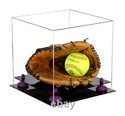 Versatile Clear Acrylic Display Case Box with Purple Risers (A001)
