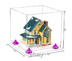 Versatile Clear Acrylic Display Case-Box with Purple Risers & Clear Base (A001)
