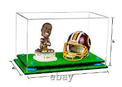 Versatile Clear Acrylic Display Case -Box with Risers & Turf Base 15x8x9 (A013)