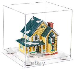 Versatile Clear Acrylic Display Case-Box with White Risers & Clear Base (A001)