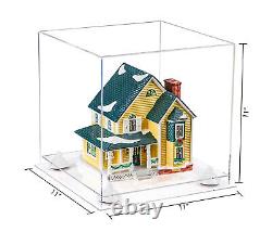 Versatile Clear Acrylic Display Case-Box with White Risers & Clear Base (A001)
