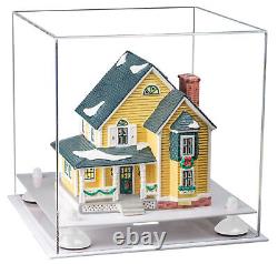 Versatile Clear Acrylic Display Case-Box with White Risers & White Base (A001)