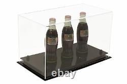 Versatile Clear Acrylic Display Case Box withBlack Risers 15x 8x 9(A013-BR)