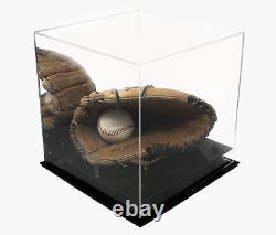 Versatile Deluxe Acrylic Display Case Box with Black Risers & Mirror (A001)