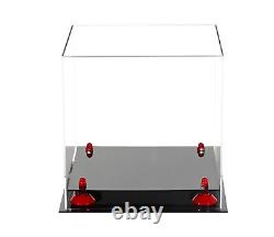 Versatile Deluxe Clear Acrylic Display Case Box w /Red Risers 11x11 x11(A001)