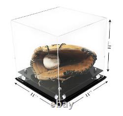 Versatile Deluxe Clear Acrylic Display Case Box with Silver Risers11x11x11(A001)