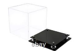 Versatile Deluxe Clear Acrylic Display Case Box with Silver Risers11x11x11(A001)