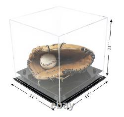 Versatile Deluxe Clear Acrylic Display Case-Square Box with Black Risers (A001)