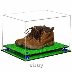 Versatile Display Case-Box with Clear Case, Navy Blue Risers & Turf Base (A014)
