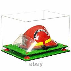Versatile Display Case Box with Clear Case, Red Risers and Turf Base (A014)