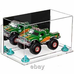 Versatile Display Case-Box with Mirror, Blue Risers, Wall Mount & Clear Base(A011)