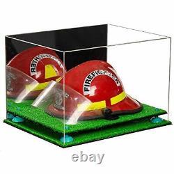 Versatile Display Case Box with Mirror Case, Blue Risers & Turf Base (A014/V60)