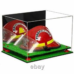 Versatile Display Case Box with Mirror Case, Red Risers & Turf Base (A014)