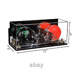 Versatile Display Case Box with Mirror, Gold Risers, Wall Mount & Clear(A019)