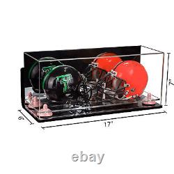 Versatile Display Case -Box with Mirror, Pink Risers, Wall Mount & Clear (A019)