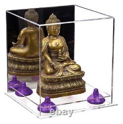 Versatile Display Case -Box with Mirror, Purple Risers & Clear Base(A015)