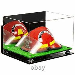 Versatile Display Case-Box with Mirror, Silver Risers, Wall Mount & Turf (A014)