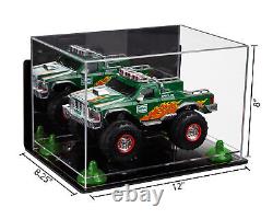 Versatile Display Case-Box with Mirror, Wall Mount, Green Risers & Clear Base (A004)