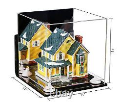 Versatile Display Case-Box with Mirror, Wall Mount, White Risers & Clear Base (A001)