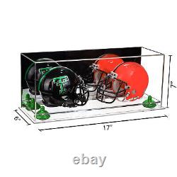 Versatile Display Case-Large Rectangle Box with Mirror, Green Risers & Clear(A019)